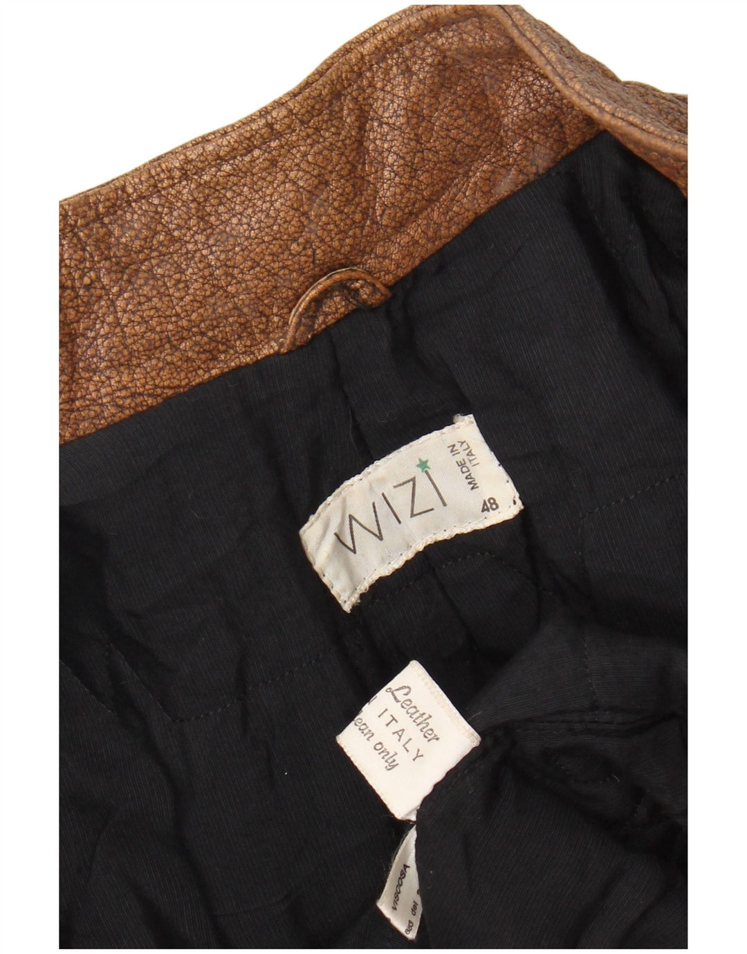 Jaqueta de couro bomber masculina vintage IT 48 couro marrom médio