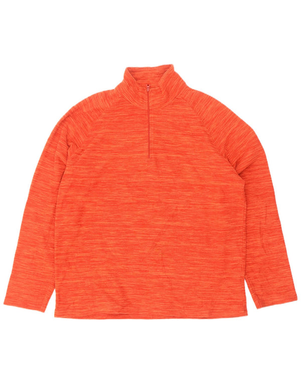 Suéter de lã masculino Mountain Warehouse com zíper e gola grande laranja salpicado