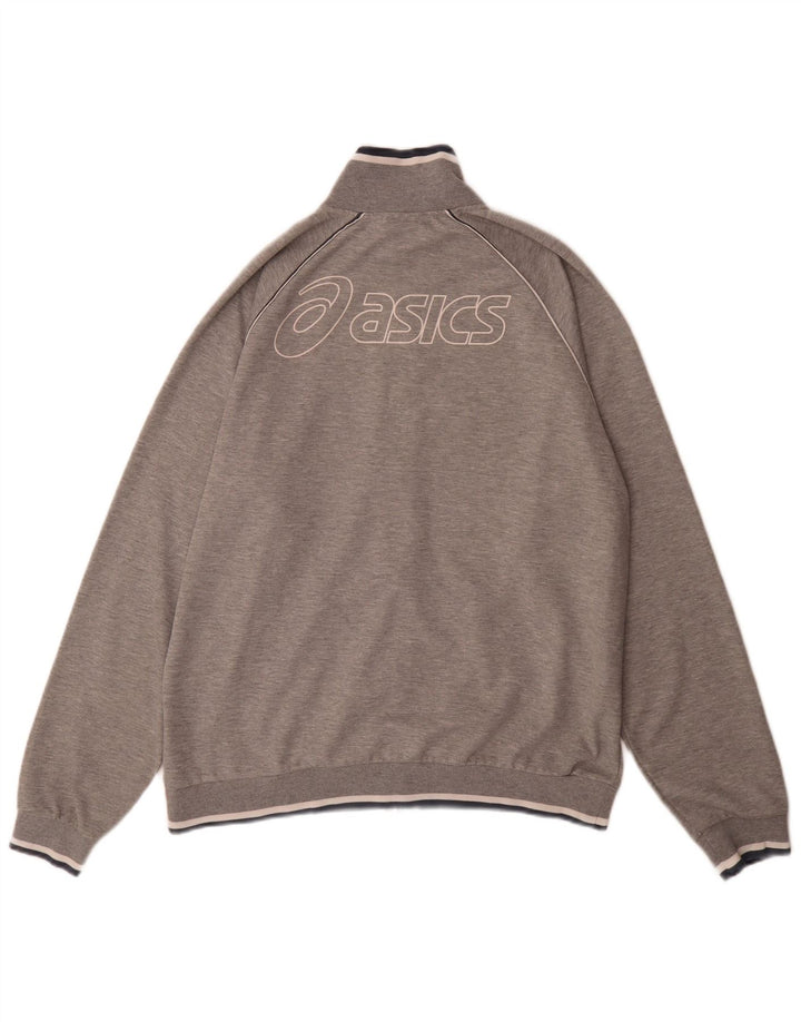 Asics Masculino Graphic Tracksuit Top Jacket XL Cinza Poliéster Esportes