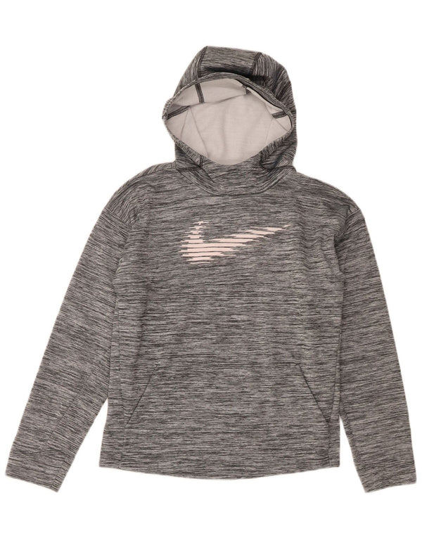 Jumper gráfico com capuz Nike Boys 13-14 anos XL cinza manchado de poliéster
