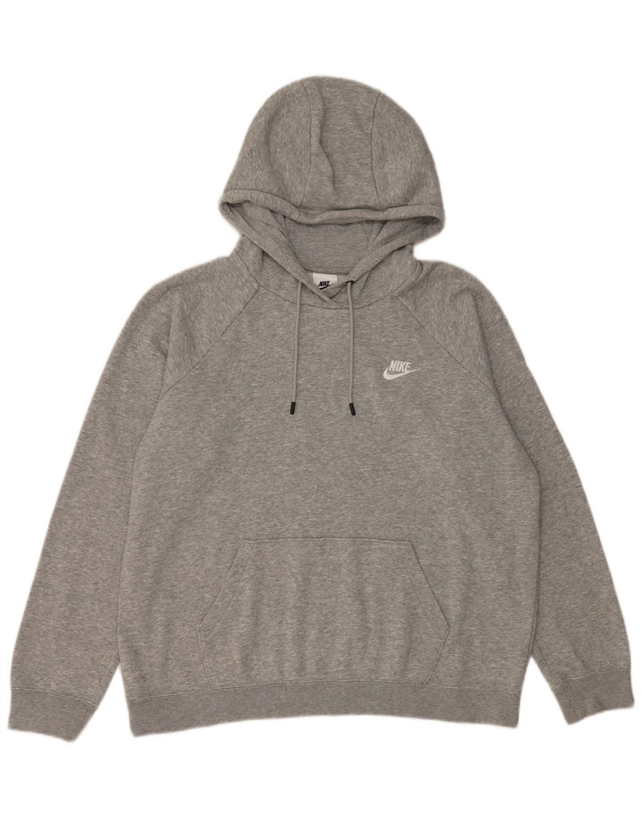 Jumper com capuz masculino Nike grande algodão manchado cinza