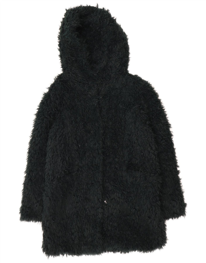 Sobretudo feminino Teddy com capuz Zara Reino Unido 14 verde médio