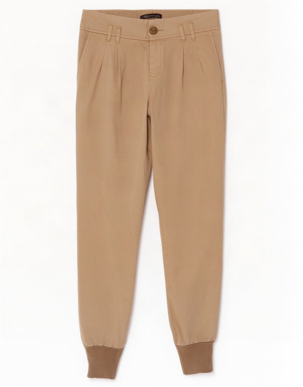 Calça jogger feminina Zara Chino EU 34 2XS W24 L28 algodão bege