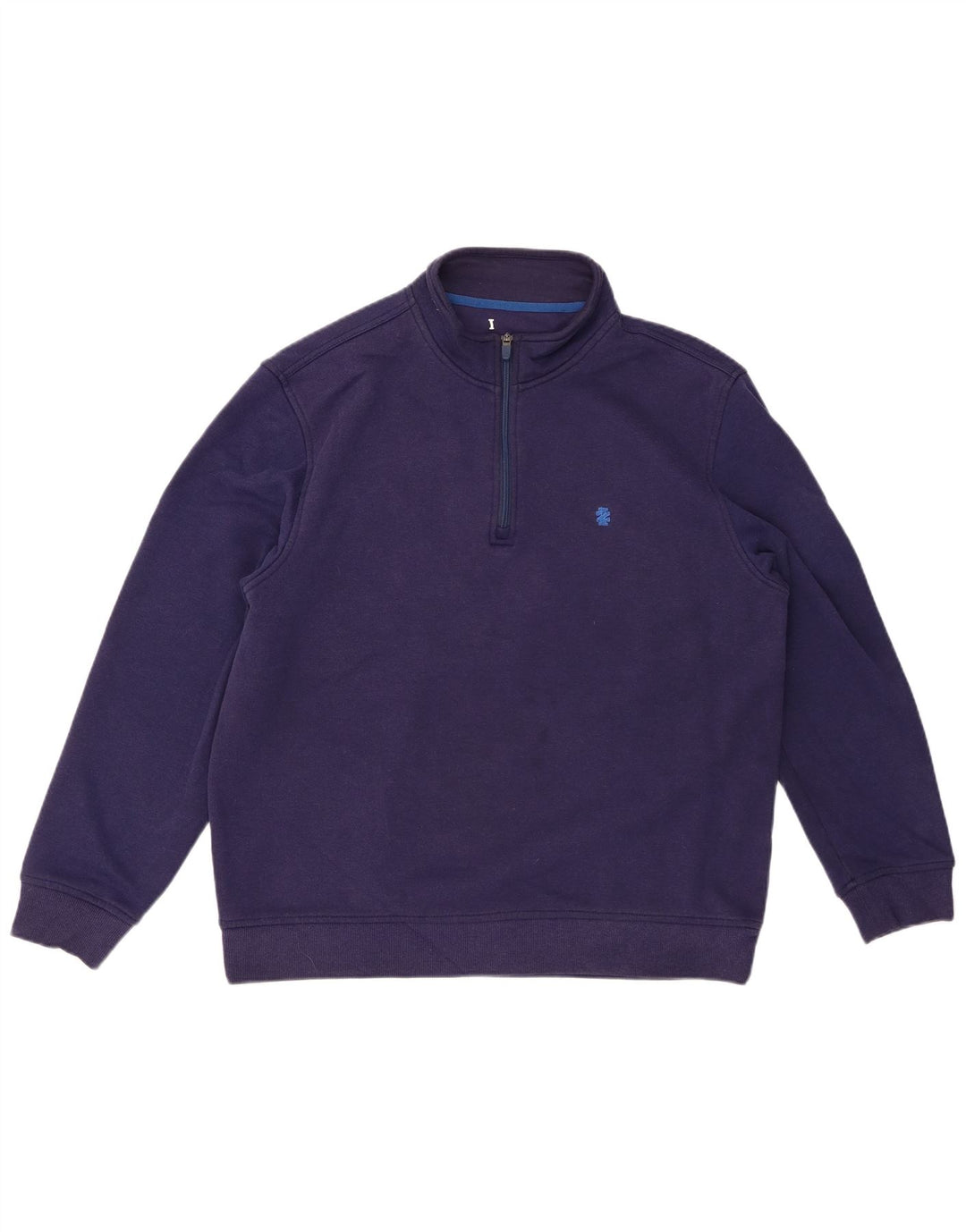 ADVANTAGE Suéter masculino com zíper e gola grande poliéster azul marinho