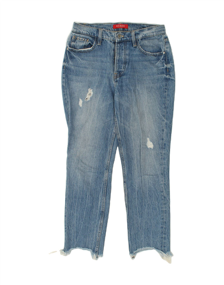 GUESS Womens Distressed Slim Jeans W28 L26  Blue Cotton | Vintage Guess | Thrift | Second-Hand Guess | Used Clothing | Messina Hembry 