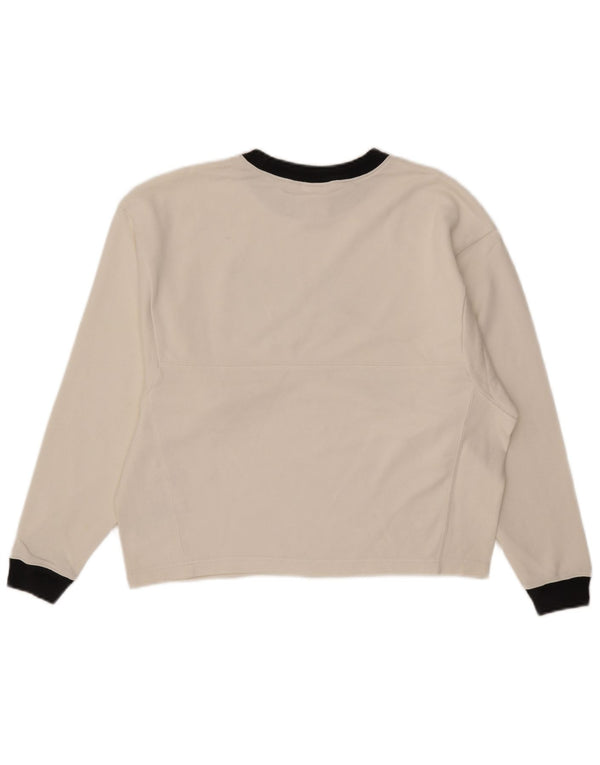 Nike feminino gráfico oversized moletom jumper UK 6 XS branco colorblock