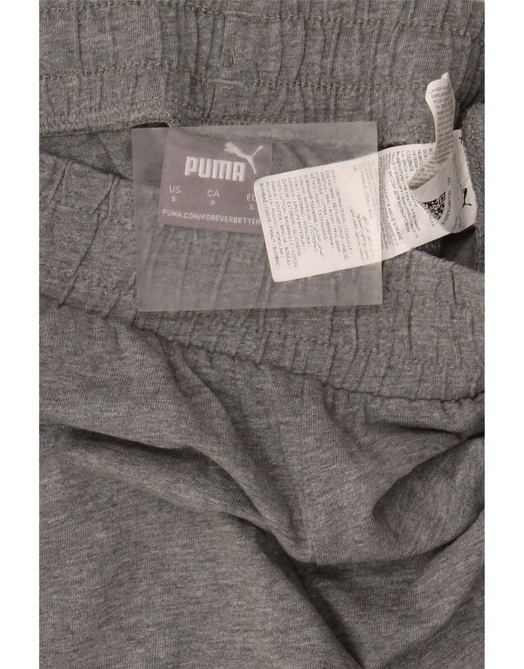 Shorts esportivos masculinos Puma pequeno algodão manchado cinza