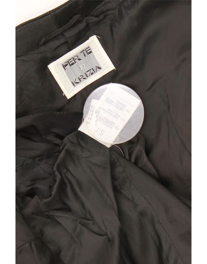 Jaqueta blazer feminina Perte by Krizia com 1 botão UK 16 grande acetato preto