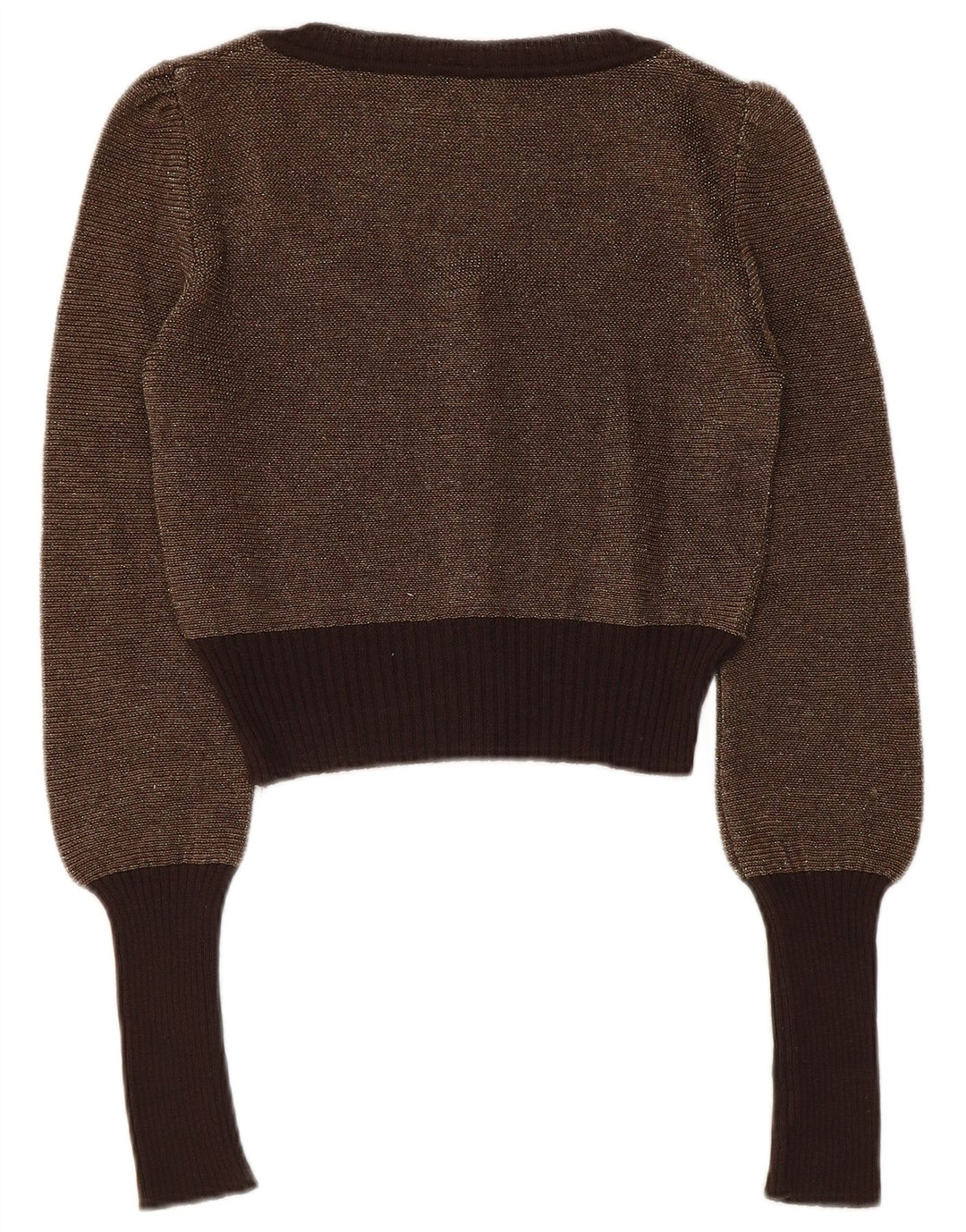 Suéter cardigan feminino Max & Co. Reino Unido 12 bloco colorido marrom médio