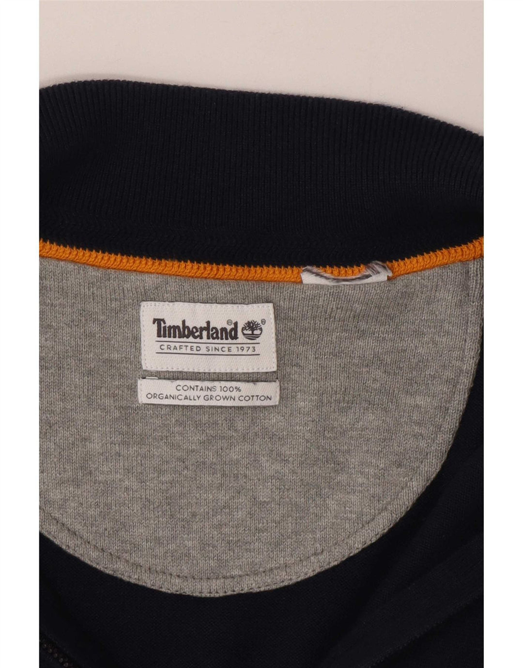 Suéter cardigã masculino Timberland com zíper completo grande algodão azul marinho