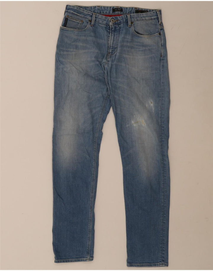 Armani Masculino J06 Slim Jeans W9 L32 Azul Algodão