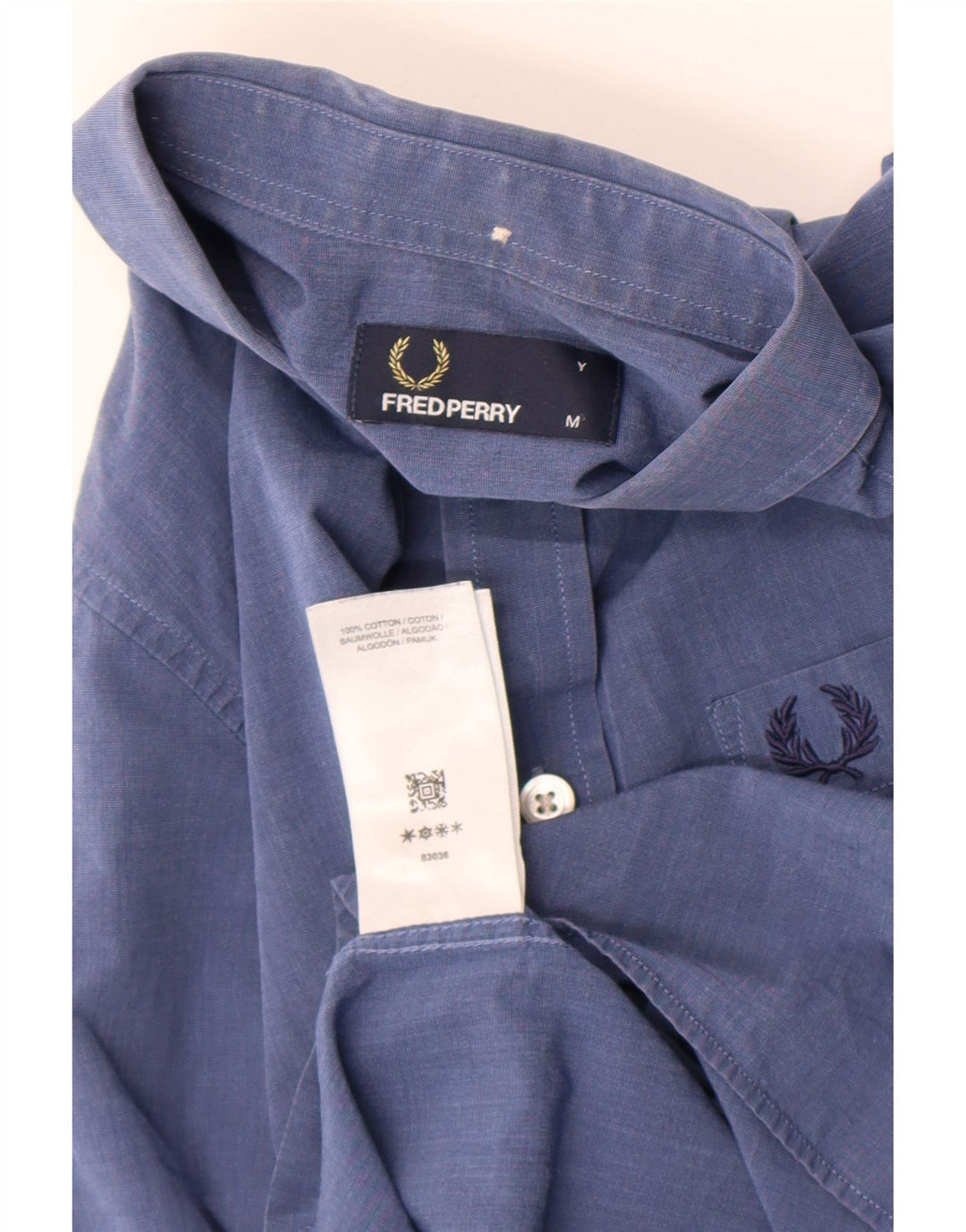 Camisa Fred Perry Menino 10-11 Anos Azul Algodão