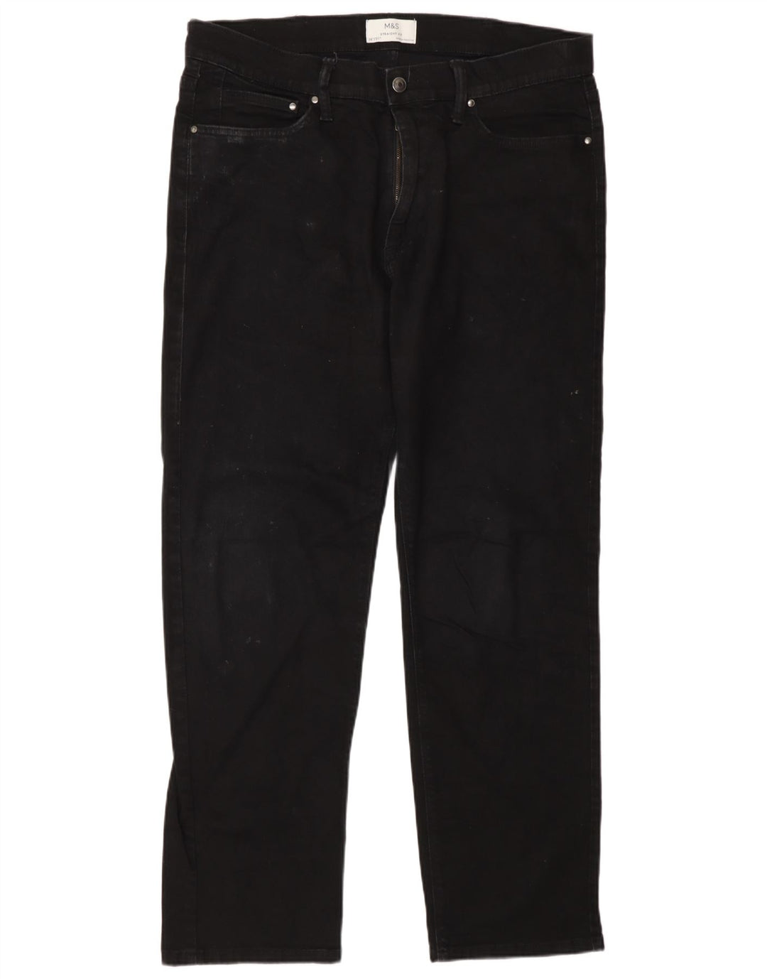 Jeans retos masculinos Marks & Spencer W36 L31 algodão preto