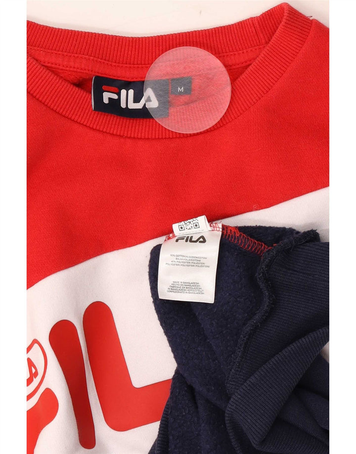 Fila Moletom Gráfico Masculino Jumper Médio Multicolorido Colorblock Algodão