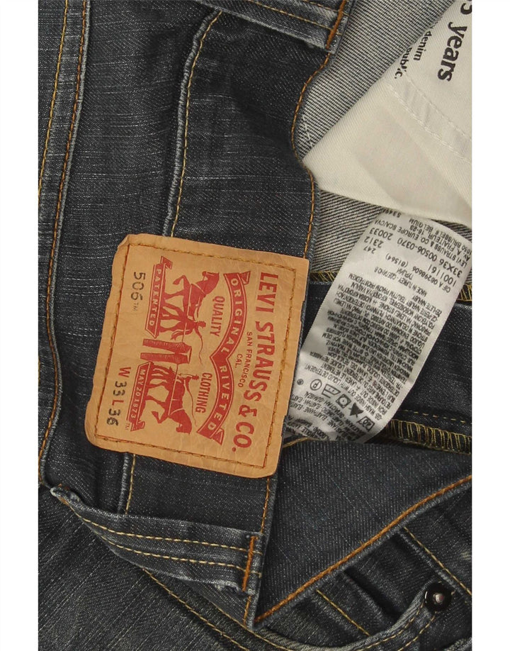 Levi's Masculino 506 Straight Jeans W33 L36 Azul Algodão