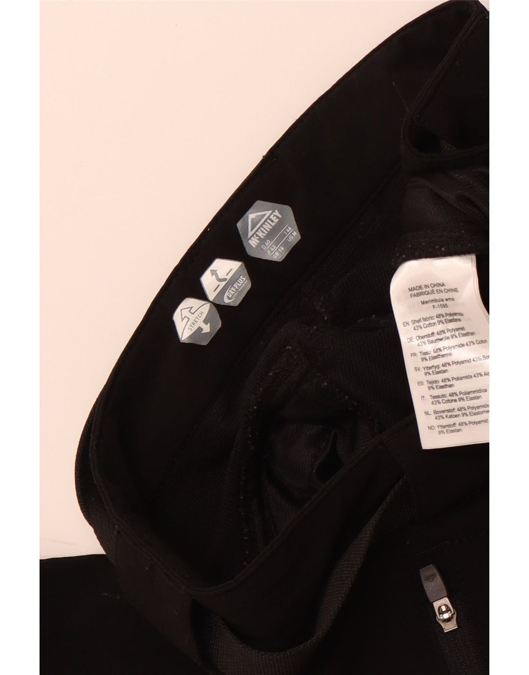 Calça feminina casual reta MCKINLEY Reino Unido 14 grande W32 L31 preta