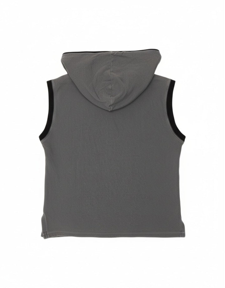 Colete feminino com capuz REEBOK UK 16 grande algodão cinza