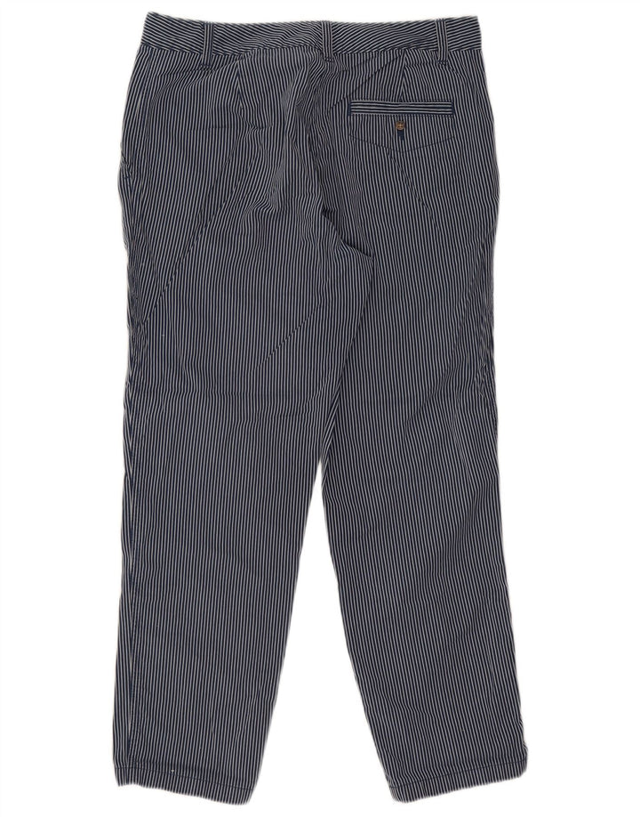 Calças cortadas femininas Marks & Spencer UK 12 médio W30 L26 azul marinho