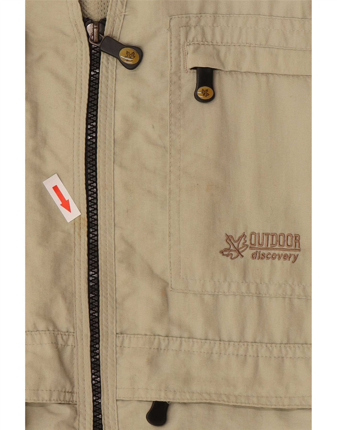 Colete utilitário masculino vintage UK 40/42 poliéster bege médio