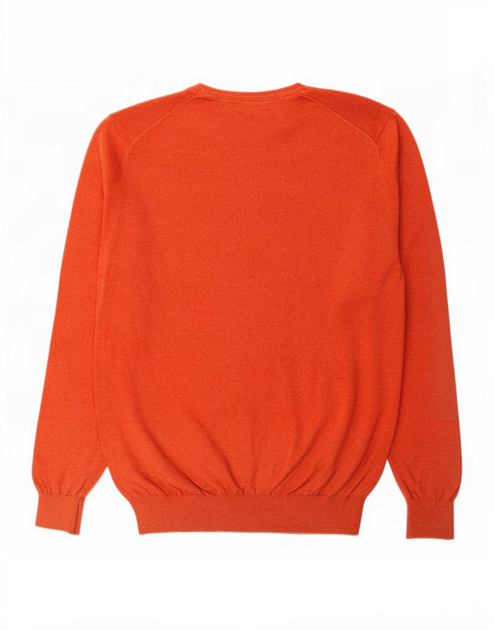 Suéter masculino Massimo Dutti com decote em V grande algodão vermelho