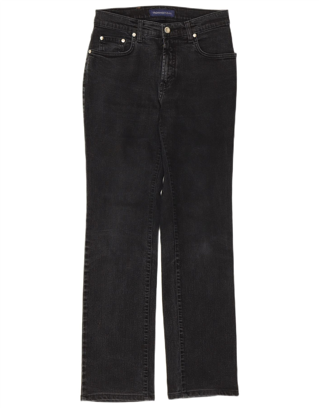 Jeans retos femininos Trussardi W26 L29 cinza