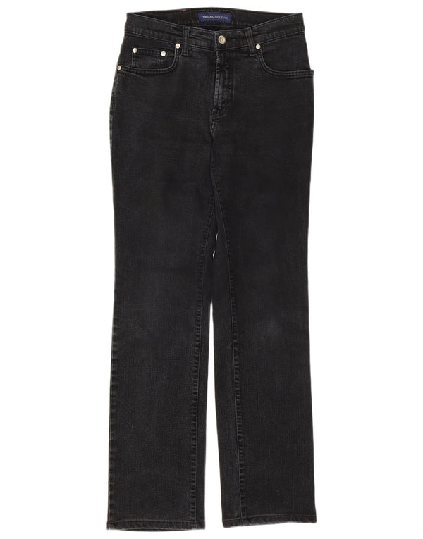 Jeans retos femininos Trussardi W26 L29 cinza