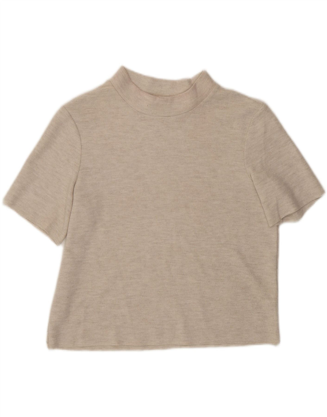Camiseta feminina Zara UK 14 médio bege manchado