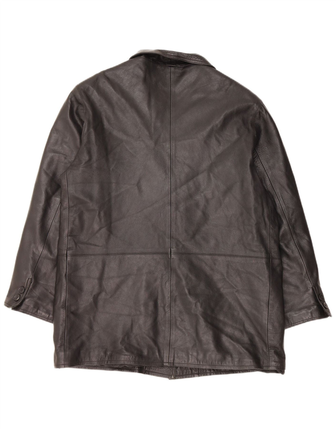 Casaco de couro feminino VINTAGE IT 48 XL couro preto