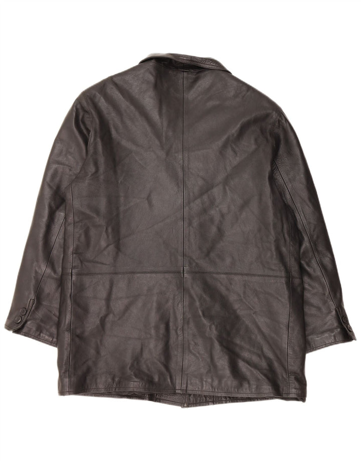 Casaco de couro feminino VINTAGE IT 48 XL couro preto