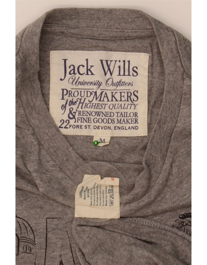Camiseta gráfica masculina JACK WILLS algodão manchado cinza médio