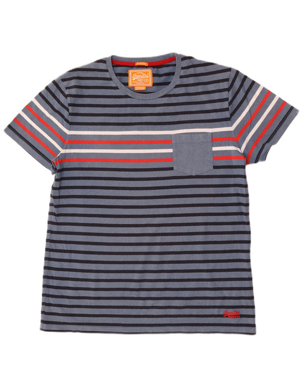 Camiseta masculina Superdry Top 2XL algodão listrado azul