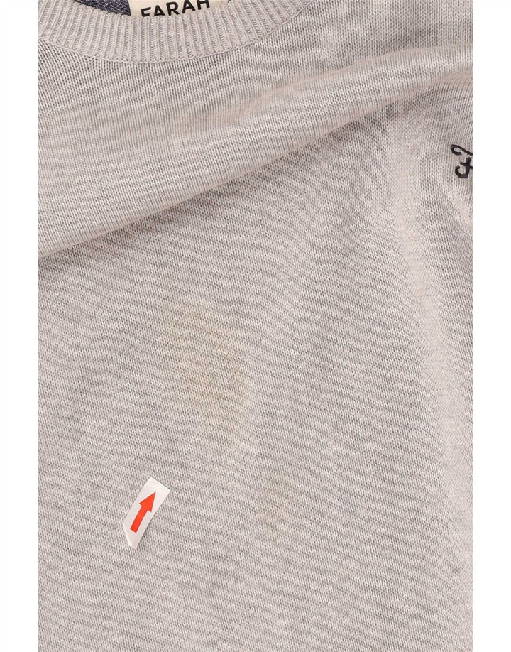 Suéter masculino Farah com gola canoa 2XL algodão cinza