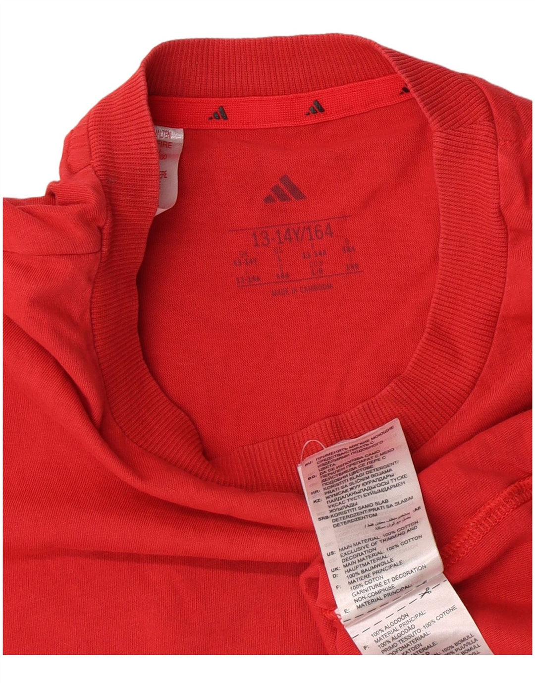 Camiseta Adidas Menino Top 13-14 Anos Algodão Vermelho