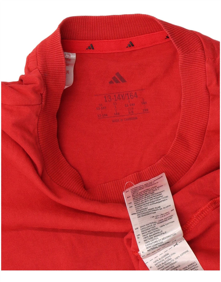 Camiseta Adidas Menino Top 13-14 Anos Algodão Vermelho