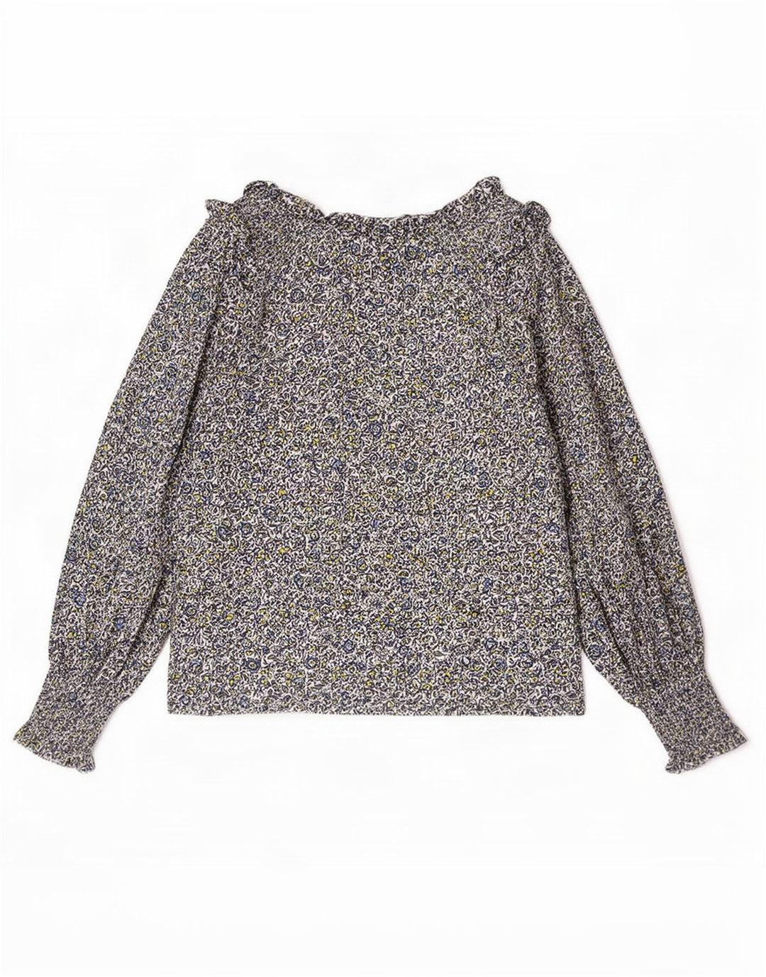 Blusa feminina de manga comprida Boden UK 12 média floral multicolorida