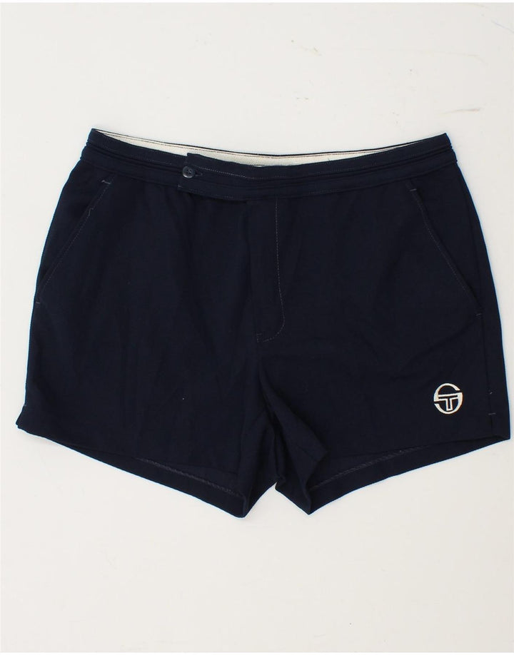 SERGIO TACCHINI Shorts chino feminino W32 grande poliéster azul marinho