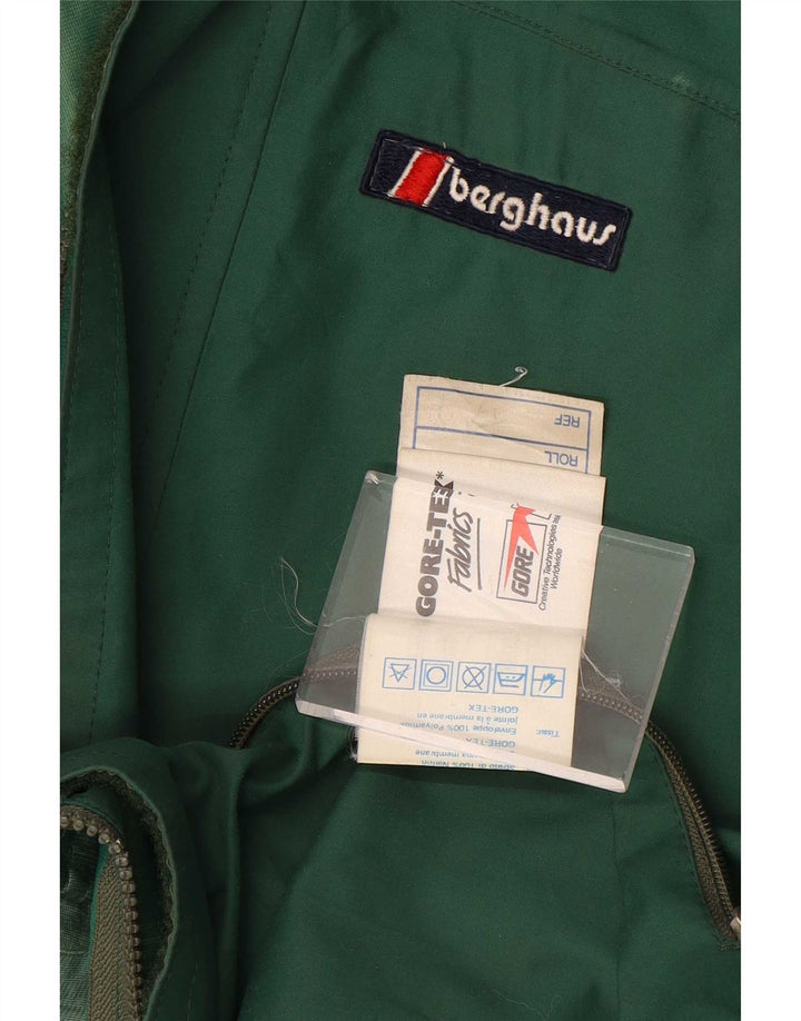 Capa de chuva masculina Berghaus com capuz UK 38 nylon verde médio