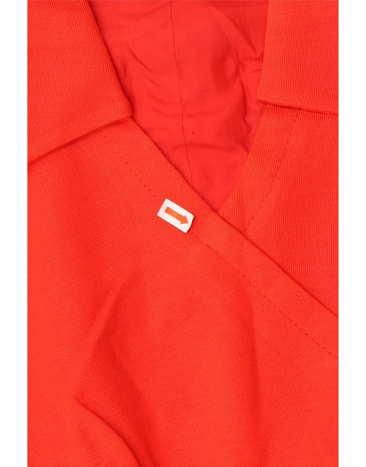 Vestido feminino vintage manga 3/4 linha A UK 12 vermelho médio