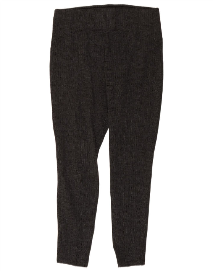 Leggings femininas Marks & Spencer Reino Unido 14 grande viscose espinha de peixe preta