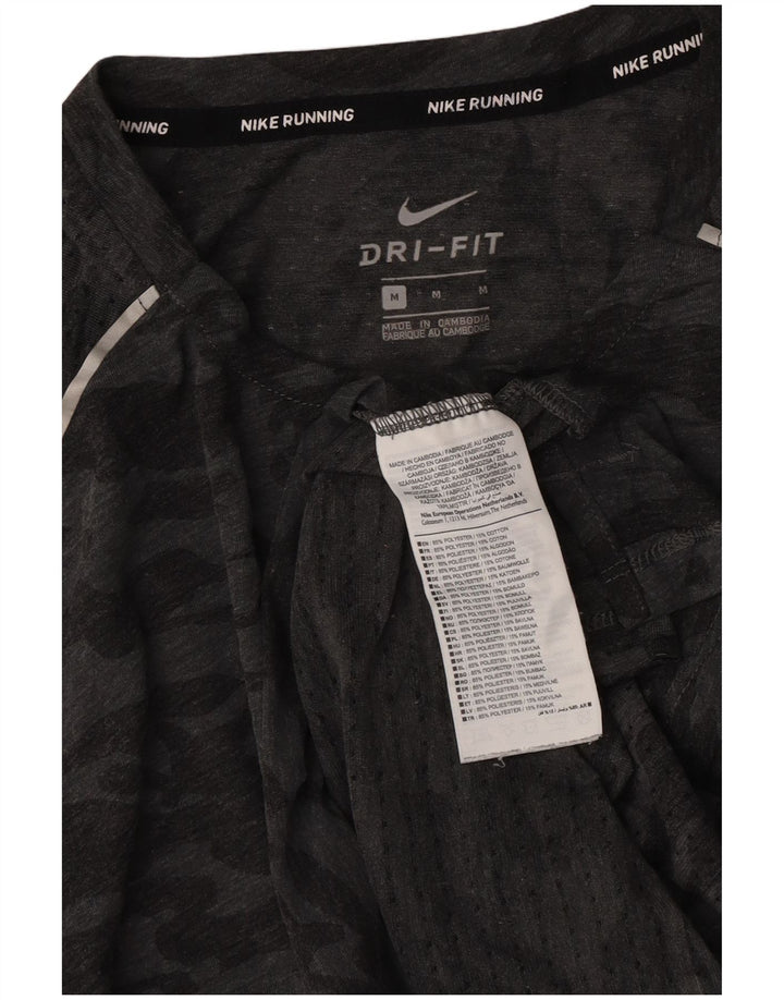 Camiseta masculina Nike Dri Fit Top cinza médio camuflado poliéster