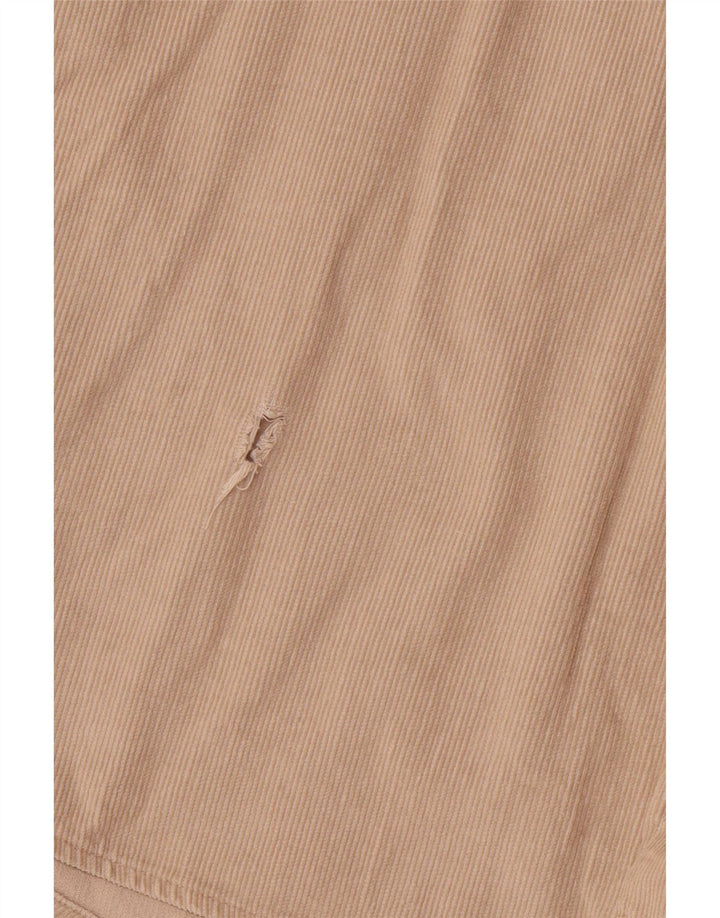 COTTON CLUB Camisa masculina de veludo cotelê grande algodão bege