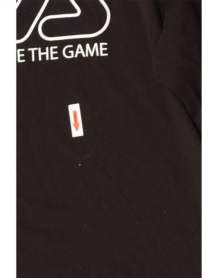 Fila Mens Graphic Top Manga Longa Grande Algodão Preto