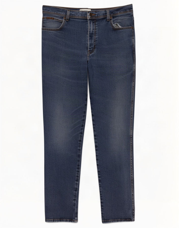 Wrangler Masculino Texas Straight Jeans W38 L32 Azul Algodão