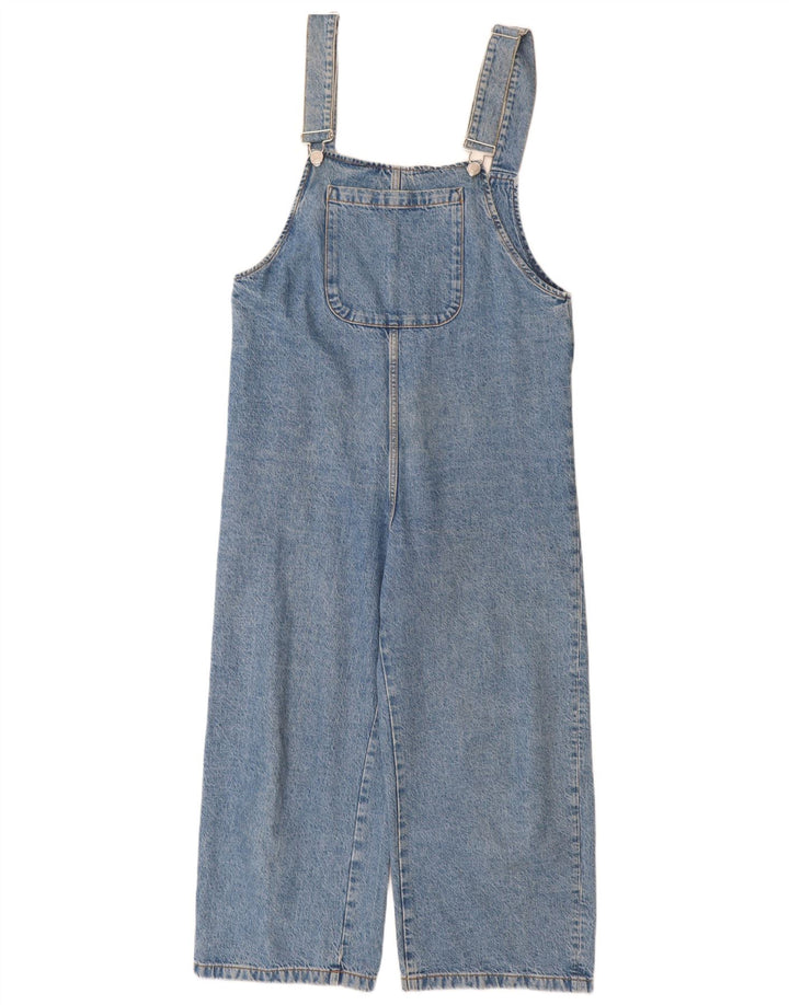 Macacão jeans feminino Zara Reino Unido 12 algodão azul médio