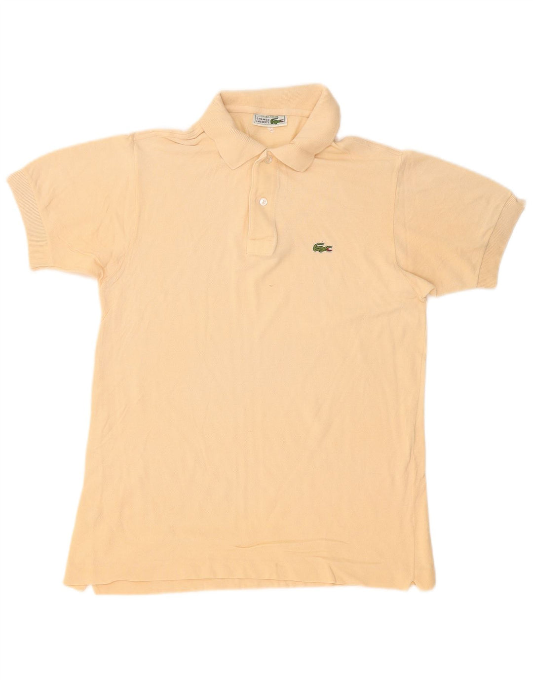 Camisa polo masculina Lacoste tamanho 4 algodão bege médio