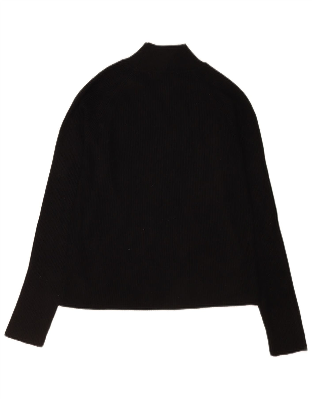 Zara Top curto feminino manga comprida Reino Unido 14 grande viscose preta