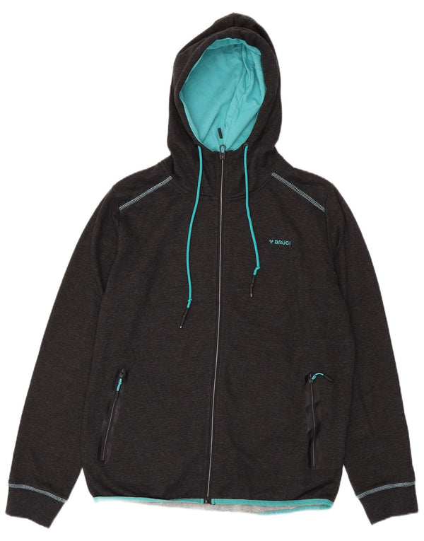 Suéter feminino BRUGI com capuz e zíper UK 18 XL cinza