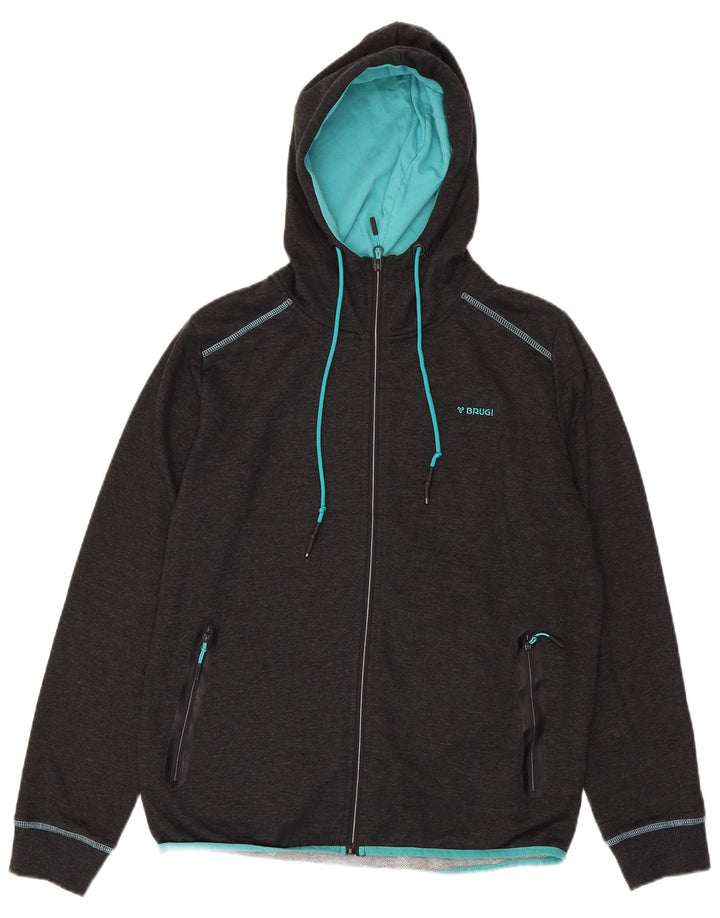 Suéter feminino BRUGI com capuz e zíper UK 18 XL cinza