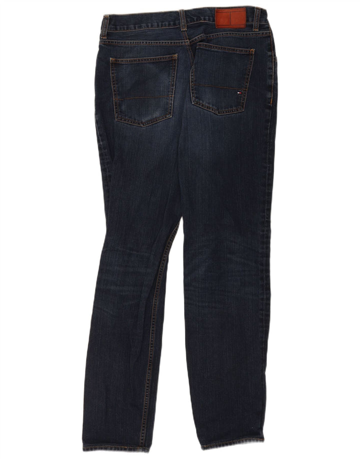 Tommy Hilfiger Masculino Slim Jeans W33 L31 Azul Marinho Algodão