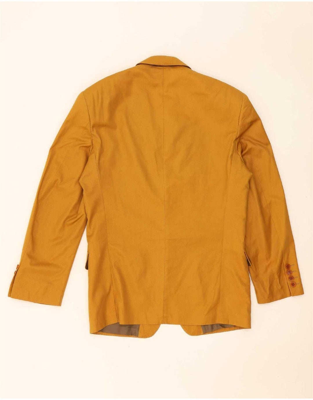 Terno masculino vintage de 2 botões e 2 peças IT 48 médio W32 L32 algodão amarelo